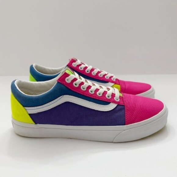 Vans Old Skool Color Block Skate Shoes Neon 9.5 Men's / 11 Women's - Picture 3 of 7